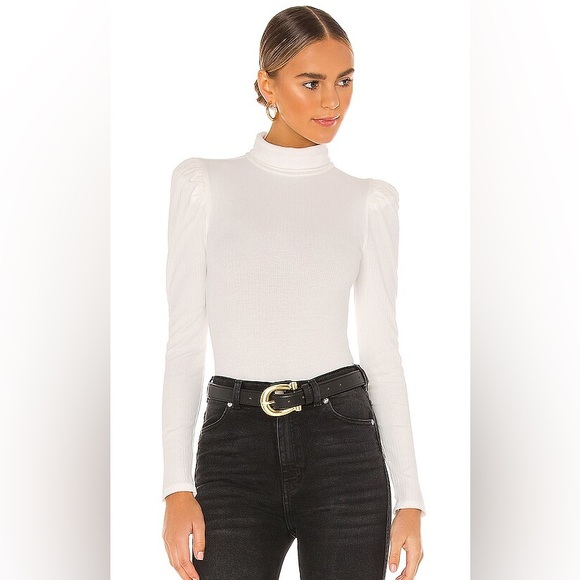 Lovers + Friends Tops - Evelyn Bodysuit Long sleeves turtleneck puff shoulders White By Lovers + Friends